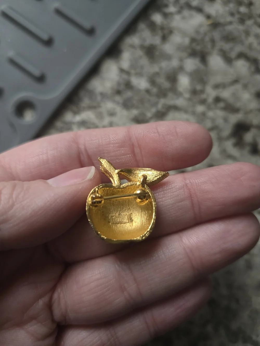 Trifari | Vintage 1950s Gold Apple Pin Brooch